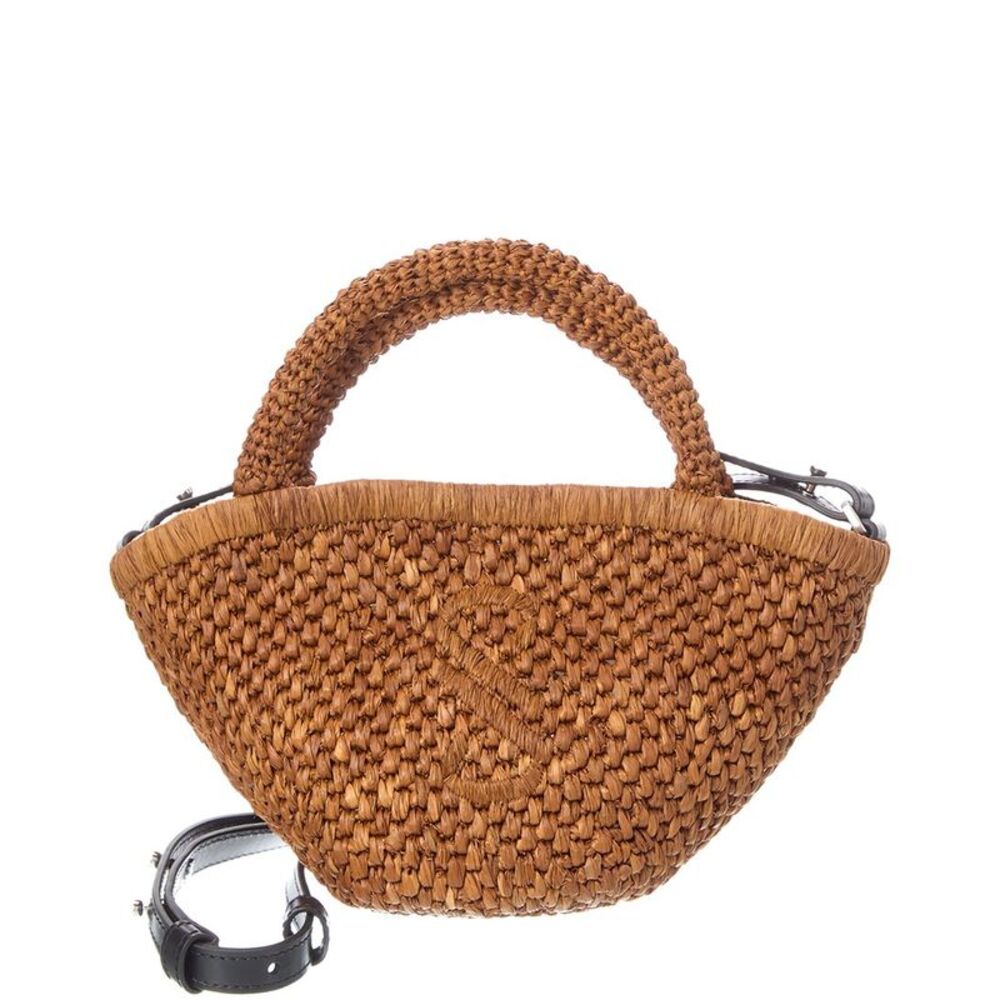 Proenza Schouler Small Raffia & Leather Tote, Brown